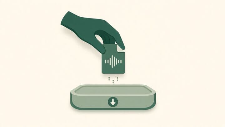 Ilustración de subir un archivo de audio